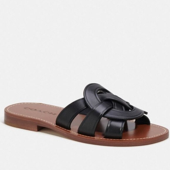 Coach Issa "C" Emblem Slide Sandals - Picture 1 of 9
